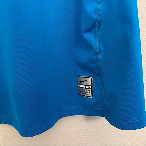 Nike pro v neck aqua blue compression fitted tech athletic performance T-shirt L - Picture 6 of 11